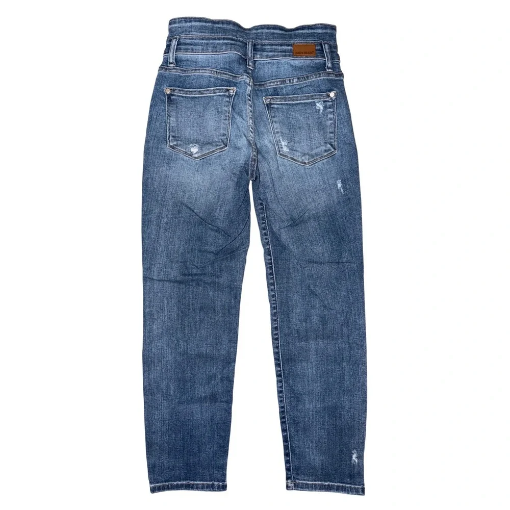 Judy Blue Relaxed Fit‎ Distressed High Rise Jeans Medium Wash 7/28 J2